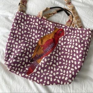 Anthropologie Lucky Penny Parrot Tote